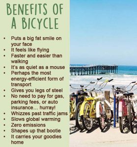 benefits of a bicycle - San Diego Scenic Cycle Tours