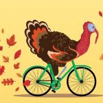 turkey riding a bike art - San Diego Scenic Cycle Tours
