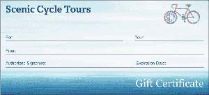 gift certificate - San Diego Scenic Cycle Tours