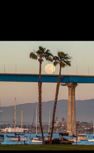 full moon over Coronado bridge