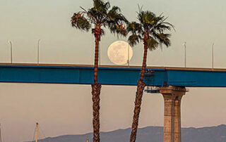 full moon over Coronado bridge