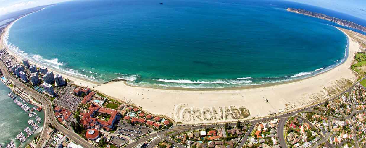 aerial view of coronado - San Diego Scenic Cycle Tours